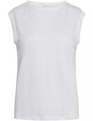 T-shirt blanc ample en lin
